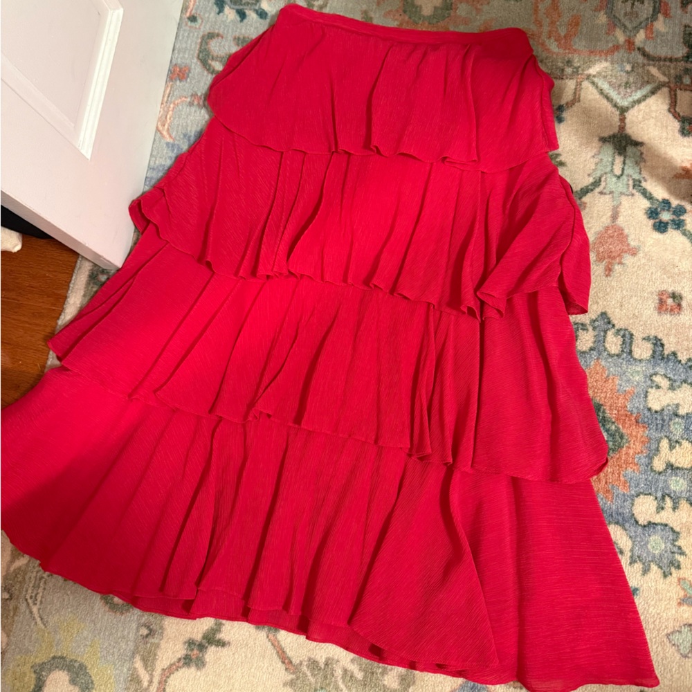 Berry Pink Tiered Maxi Skirt from Club Monaco